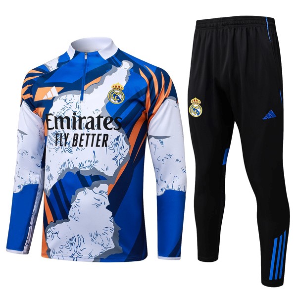 Sudadera De Training Real Madrid 2025/26 Azul Blanco
